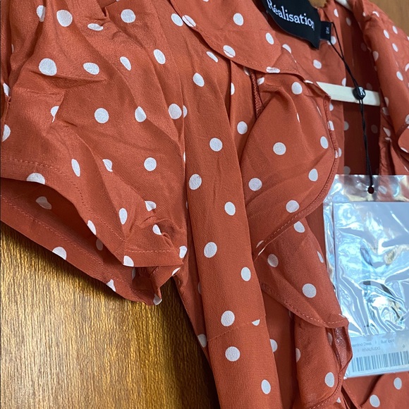 Realisation Par Valentina Ruffle Mini Dress - Rust Spot - Picture 9 of 14